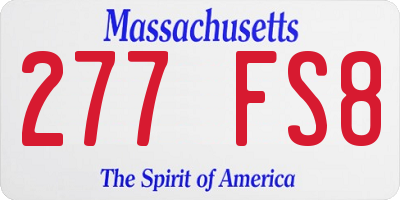 MA license plate 277FS8