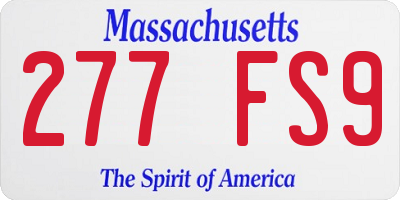 MA license plate 277FS9