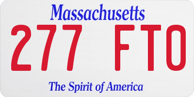 MA license plate 277FT0
