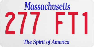 MA license plate 277FT1