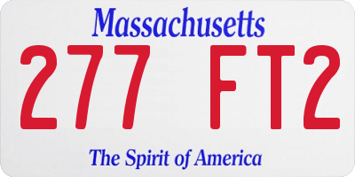 MA license plate 277FT2