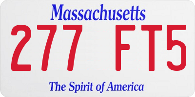 MA license plate 277FT5
