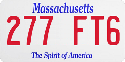 MA license plate 277FT6