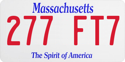 MA license plate 277FT7