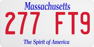MA license plate 277FT9
