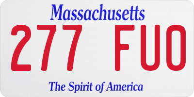 MA license plate 277FU0
