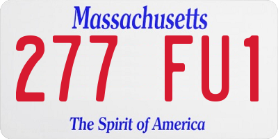 MA license plate 277FU1