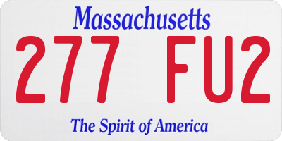 MA license plate 277FU2