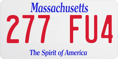MA license plate 277FU4