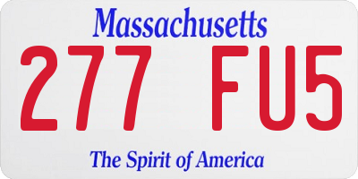 MA license plate 277FU5