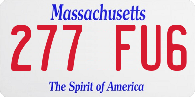 MA license plate 277FU6