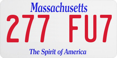 MA license plate 277FU7