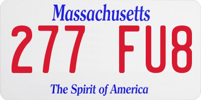 MA license plate 277FU8