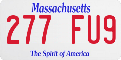 MA license plate 277FU9