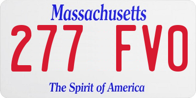 MA license plate 277FV0