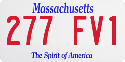 MA license plate 277FV1