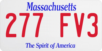 MA license plate 277FV3