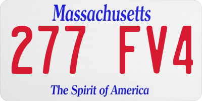 MA license plate 277FV4