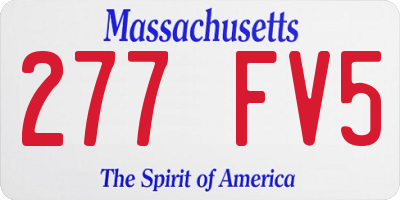 MA license plate 277FV5
