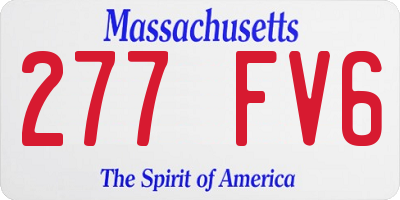 MA license plate 277FV6