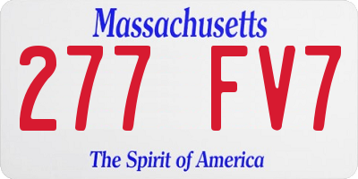 MA license plate 277FV7