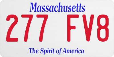 MA license plate 277FV8