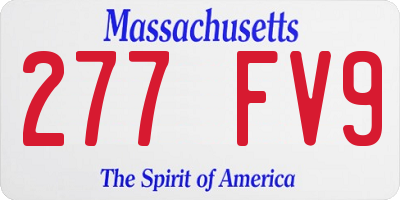 MA license plate 277FV9