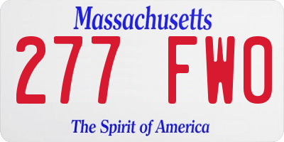 MA license plate 277FW0