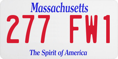 MA license plate 277FW1