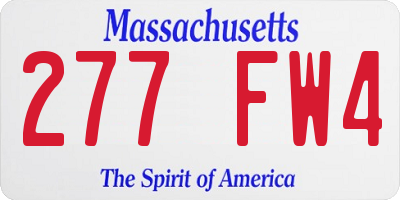 MA license plate 277FW4