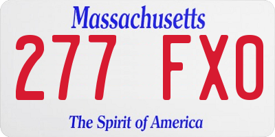 MA license plate 277FX0