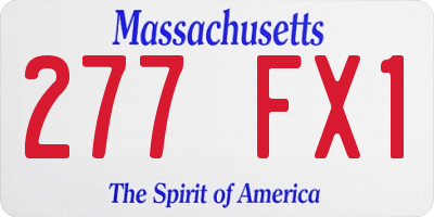 MA license plate 277FX1