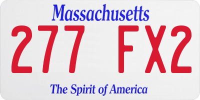 MA license plate 277FX2