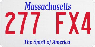MA license plate 277FX4