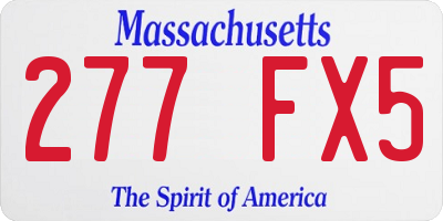 MA license plate 277FX5