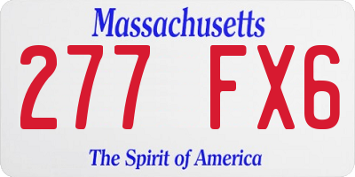 MA license plate 277FX6