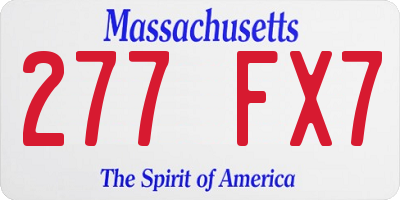 MA license plate 277FX7