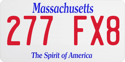 MA license plate 277FX8