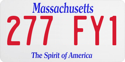 MA license plate 277FY1