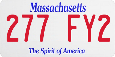MA license plate 277FY2