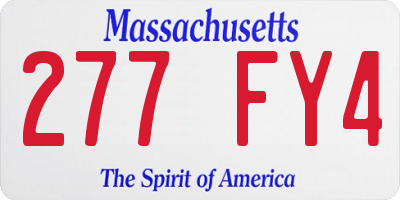 MA license plate 277FY4