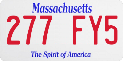 MA license plate 277FY5