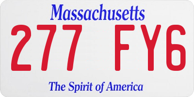 MA license plate 277FY6