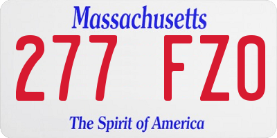 MA license plate 277FZ0