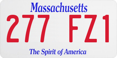 MA license plate 277FZ1