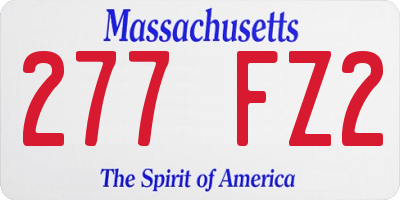 MA license plate 277FZ2