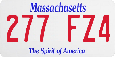 MA license plate 277FZ4