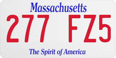 MA license plate 277FZ5