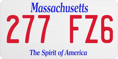 MA license plate 277FZ6