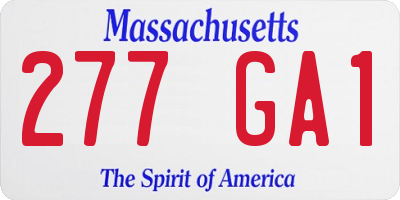 MA license plate 277GA1